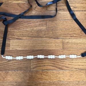 Black  wedding dress belt